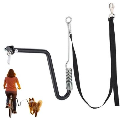 Relaxdays Guinzaglio per Cani da Bicicletta a Mani Libere, Supporto per Bici con Distanziatore a Molla, Corda, Nero Relaxdays Guinzaglio per Cani da Bicicletta a Mani Libere, Supporto per Bici con Distanziatore a Molla, Corda, Nero