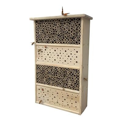 Relaxdays Hotel Insetti in Legno con Tubi di bambù, 40x26x10,5 cm, da Appendere, Naturale Relaxdays Hotel Insetti in Legno con Tubi di bambù, 40x26x10,5 cm, da Appendere, Naturale
