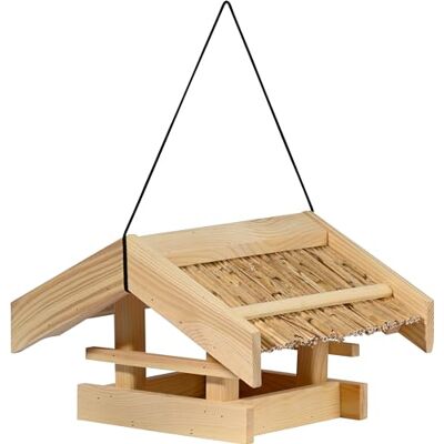dobar Classica casetta per uccelli "Torshavn" con tetto per canne, mangiatoia per uccelli da appendere, mangiatoia in legno, mangiatoia per uccelli selvatici, 30 x 28 x 20 cm, pino dobar Classica casetta per uccelli "Torshavn" con tetto per canne, mangiatoia per uccelli da appendere, mangiatoia in legno, mangiatoia per uccelli selvatici, 30 x 28 x 20 cm, pino