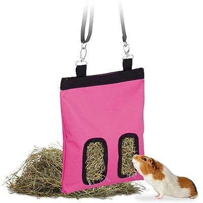 Relaxdays Borsa Porta Fieno per Conigli, HxL: 31 x 25 cm, Sacco di Stoffa per Mangime per Cincillà e Criceti, Rosa Nero, Metallo, 31 x 25 x 1.5 cm Relaxdays Borsa Porta Fieno per Conigli, HxL: 31 x 25 cm, Sacco di Stoffa per Mangime per Cincillà e Criceti, Rosa Nero, Metallo, 31 x 25 x 1.5 cm