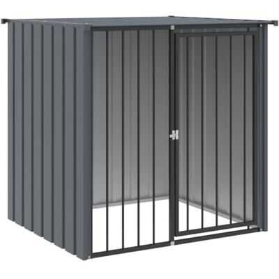 vidaXL Casetta per Cani con Tetto Nero 110x103x109 cm Acciaio Zincato vidaXL Casetta per Cani con Tetto Nero 110x103x109 cm Acciaio Zincato