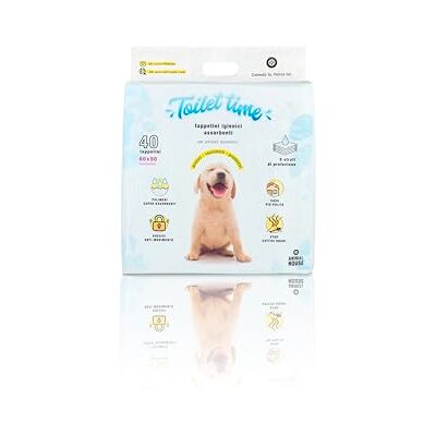 Animal House 40PZ Tappetini Igienici Assorbenti Alta Assorbenza Privi di Polvere Trattiene gli Odori Protegge la Casa (60x90 cm, 40) Animal House 40PZ Tappetini Igienici Assorbenti Alta Assorbenza Privi di Polvere Trattiene gli Odori Protegge la Casa (60x90 cm, 40)