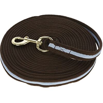 Covalliero guinzaglio da addestramento Soft, 8 m, Marrone/Azzurro, Tessuto Misto, Cavalli, moschettone Girevole, con Passante Covalliero guinzaglio da addestramento Soft, 8 m, Marrone/Azzurro, Tessuto Misto, Cavalli, moschettone Girevole, con Passante