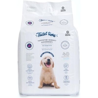 Animal House 40PZ Tappetini Igienici Assorbenti CARBONI ATTIVI Alta Assorbenza Privi di Polvere Trattiene gli Odori Protegge la Casa (60x90 cm, 40) Animal House 40PZ Tappetini Igienici Assorbenti CARBONI ATTIVI Alta Assorbenza Privi di Polvere Trattiene gli Odori Protegge la Casa (60x90 cm, 40)