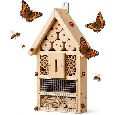 Relaxdays , casetta per insetti da appendere, kit, legno, HxLxP: 30,5 x 17,5 x 6 cm, giardino e balcone, naturale Relaxdays , casetta per insetti da appendere, kit, legno, HxLxP: 30,5 x 17,5 x 6 cm, giardino e balcone, naturale