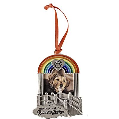 ART Abbey & CA Gift Ornamento commemorativo per foto di animali domestici, con ponte arcobaleno, ornamento natalizio per cani o gatti ART Abbey & CA Gift Ornamento commemorativo per foto di animali domestici, con ponte arcobaleno, ornamento natalizio per cani o gatti