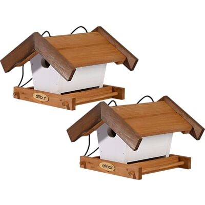 dobar ® Green Label Casetta per uccelli autunnali, set da 2 pezzi, per uccelli selvatici, da appendere, 22,5 x 21 x 16 cm, marrone/bianco dobar ® Green Label Casetta per uccelli autunnali, set da 2 pezzi, per uccelli selvatici, da appendere, 22,5 x 21 x 16 cm, marrone/bianco