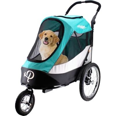 PETIQUE Trailblazer Jogger Neptune Passeggino per Cani e Gatti di Taglia Media e Grande, Carrello Animali con Ventilazione 360°, Manico Regolabile, Ruote Gonfiabili, Portaoggetti PETIQUE Trailblazer Jogger Neptune Passeggino per Cani e Gatti di Taglia Media e Grande, Carrello Animali con Ventilazione 360°, Manico Regolabile, Ruote Gonfiabili, Portaoggetti