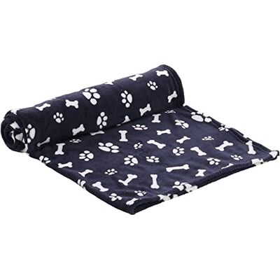 Flamingo Coperta in pile Zuma blu scuro osso/zampa 100x150CM Flamingo Coperta in pile Zuma blu scuro osso/zampa 100x150CM