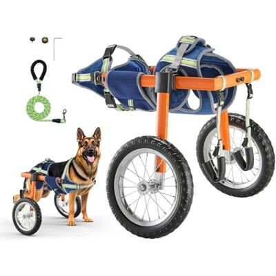 VEVOR Carrozzina per Cani per Zampe Posteriori, Carrozzina a 2 Ruote, Altezza, Larghezza e Lunghezza Regolabili, con Ruote Ammortizzanti, per Cani Feriti, Disabili con Zampe Posteriori Deboli L VEVOR Carrozzina per Cani per Zampe Posteriori, Carrozzina a 2 Ruote, Altezza, Larghezza e Lunghezza Regolabili, con Ruote Ammortizzanti, per Cani Feriti, Disabili con Zampe Posteriori Deboli L