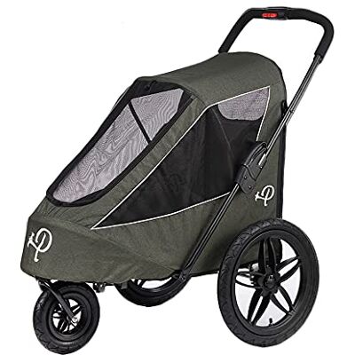 PETIQUE Breeze Green Carrello per Cani di Lusso 2 in 1 Passeggino e Rimorchio Bici per Cani Taglia Grande Pieghevole con una Mano Ruote ad Aria Copertura Antipioggia Adattatore Bici 30kg PETIQUE Breeze Green Carrello per Cani di Lusso 2 in 1 Passeggino e Rimorchio Bici per Cani Taglia Grande Pieghevole con una Mano Ruote ad Aria Copertura Antipioggia Adattatore Bici 30kg