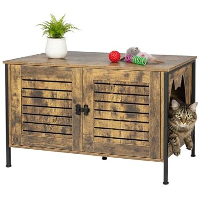 Relaxdays Mobile per lettiera con Serratura e divisorio, nasconde la lettiera, 50,5x80x45 cm, Marrone Scuro Relaxdays Mobile per lettiera con Serratura e divisorio, nasconde la lettiera, 50,5x80x45 cm, Marrone Scuro