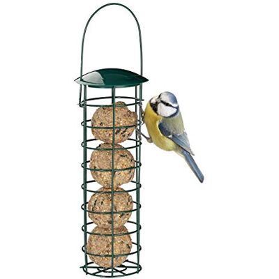Relaxdays Mangiatoia per Uccelli Selvatici, da Appendere, Dispenser per Mangime, Coperchio, Ferro, 31 cm, Verde Scuro Relaxdays Mangiatoia per Uccelli Selvatici, da Appendere, Dispenser per Mangime, Coperchio, Ferro, 31 cm, Verde Scuro