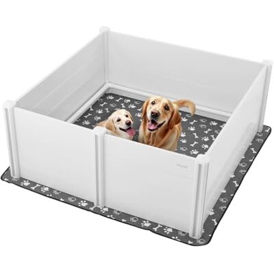 VEVOR Cassetta per Parto di Cani da 1520 x 1520 x 610 mm Recinto per Cuccioli da Interno con Porta Regolabile in Altezza e Tappetino Lavabile per Pipì, per Cani di Taglia XL, Bianco Latte VEVOR Cassetta per Parto di Cani da 1520 x 1520 x 610 mm Recinto per Cuccioli da Interno con Porta Regolabile in Altezza e Tappetino Lavabile per Pipì, per Cani di Taglia XL, Bianco Latte