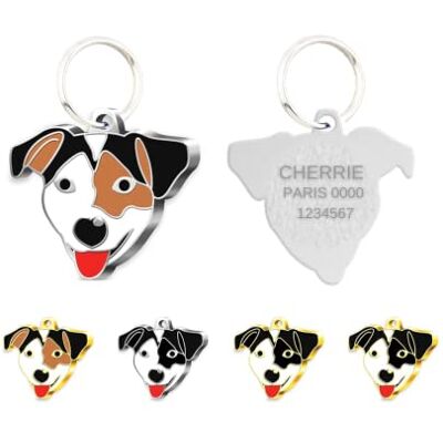 ART Jack Russel Targhetta identificativa per animali domestici, personalizzabile ART Jack Russel Targhetta identificativa per animali domestici, personalizzabile