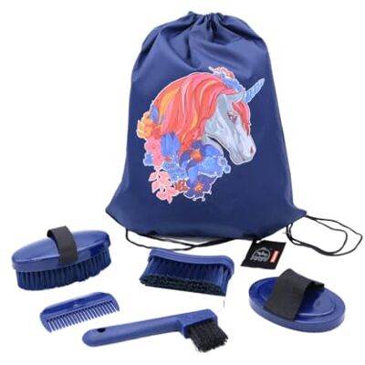 PFIFF 102790 Set di pulizia per cavalli, colore: Blu scuro PFIFF 102790 Set di pulizia per cavalli, colore: Blu scuro