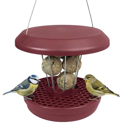 SWISSINNO Mangiatoia per Uccellini da Esterno "Lucerne" SMART BIRDS Casetta da Appendere Resistente per Palline di Grasso Anti-topi e ratti Borgogna SWISSINNO Mangiatoia per Uccellini da Esterno "Lucerne" SMART BIRDS Casetta da Appendere Resistente per Palline di Grasso Anti-topi e ratti Borgogna