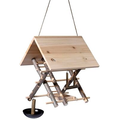 dobar ® Mangiatoia per uccelli da appendere, in legno, per uccelli selvatici, 29 x 26,5 x 43 cm dobar ® Mangiatoia per uccelli da appendere, in legno, per uccelli selvatici, 29 x 26,5 x 43 cm