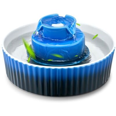 VEVOR Fontanella per Gatti in Ceramica da 2,1 L Fontana per Animali Domestici con Pompa Ultra Silenziosa, Area di Abbeveramento a 360° e Sistema di Filtraggio Multistrato, per Gatti e Cani, Blu VEVOR Fontanella per Gatti in Ceramica da 2,1 L Fontana per Animali Domestici con Pompa Ultra Silenziosa, Area di Abbeveramento a 360° e Sistema di Filtraggio Multistrato, per Gatti e Cani, Blu