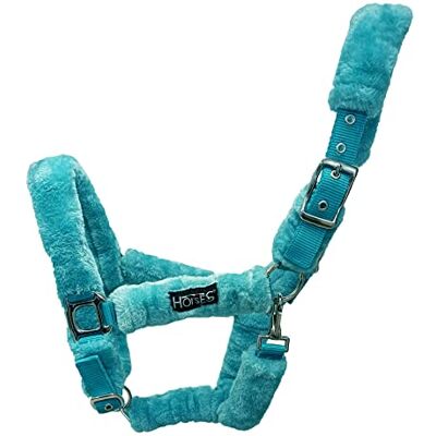 Horses , Cavezza In Nylon Soft Fluffi, con Rivestimento in Pelo Sintetico, per Cavalli Sensibili, Adatta ai Viaggi in Trailer (Pony, Azzurro) Horses , Cavezza In Nylon Soft Fluffi, con Rivestimento in Pelo Sintetico, per Cavalli Sensibili, Adatta ai Viaggi in Trailer (Pony, Azzurro)