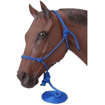 Tough 1 Cespuglio con Corda in Poliestere Resistente con guinzaglio, , Blu Reale, Cavallo Tough 1 Cespuglio con Corda in Poliestere Resistente con guinzaglio, , Blu Reale, Cavallo