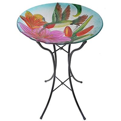 Teamson Home Peaktop Vasca Uccelli Vetro con Supporto Metallo Accessorio Giardino Teamson Home Peaktop Vasca Uccelli Vetro con Supporto Metallo Accessorio Giardino