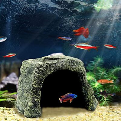 Besimple Grotta nascondiglio, Decorazione per Acquario o per Habitat di rettili, per gamberetti, Tartarughe, Anfibi o Piccole lucertole Besimple Grotta nascondiglio, Decorazione per Acquario o per Habitat di rettili, per gamberetti, Tartarughe, Anfibi o Piccole lucertole