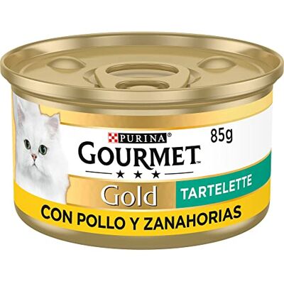 Gourmet Gold Tartelette, Cibo Umido per Gatti Adulti, patè di Pollo e Carote, Confezione da 24 lattine da 85 g Gourmet Gold Tartelette, Cibo Umido per Gatti Adulti, patè di Pollo e Carote, Confezione da 24 lattine da 85 g