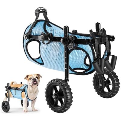 VEVOR Carrozzina per Cani per Zampe Posteriori, Carrozzina a 2 Ruote, Altezza, Larghezza e Lunghezza Regolabili, con Ruote Ammortizzanti e Supporto per Mobilità per Cani Feriti Disabili, M VEVOR Carrozzina per Cani per Zampe Posteriori, Carrozzina a 2 Ruote, Altezza, Larghezza e Lunghezza Regolabili, con Ruote Ammortizzanti e Supporto per Mobilità per Cani Feriti Disabili, M