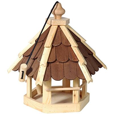 dobar Casetta per Uccelli in Legno (Pino) per Giardino, Balcone, con tegole in Legno Scuro, Cordino da Appendere mangiatoia per Uccelli dobar Casetta per Uccelli in Legno (Pino) per Giardino, Balcone, con tegole in Legno Scuro, Cordino da Appendere mangiatoia per Uccelli