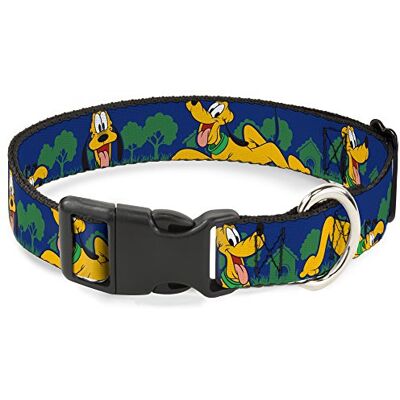 Buckle-Down Pluto Collare con Clip in plastica a 4 Posizioni/Orizzontale, Blu/Verde, 2,5 cm, vestibilità Larga, Collo 38-66 cm, Taglia L Buckle-Down Pluto Collare con Clip in plastica a 4 Posizioni/Orizzontale, Blu/Verde, 2,5 cm, vestibilità Larga, Collo 38-66 cm, Taglia L