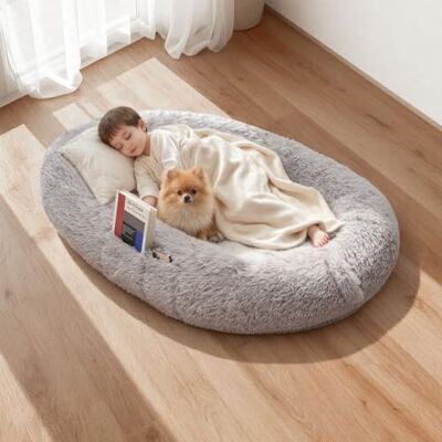 VEVOR Letto a Sacco per Cani da 132 x 86 x 24 cm, Cuccia in Schiuma Memoria per Cani a Misura Umana, con Tasca Laterale, Maniglia e Cerniera, Fodera Rimovibile e Lavabile in Lavatrice, Peluche Lungo VEVOR Letto a Sacco per Cani da 132 x 86 x 24 cm, Cuccia in Schiuma Memoria per Cani a Misura Umana, con Tasca Laterale, Maniglia e Cerniera, Fodera Rimovibile e Lavabile in Lavatrice, Peluche Lungo
