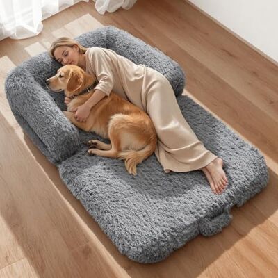 VEVOR Cuccia per Cani Animali Domestici da 1810 x 1110 x 240 mm, Peluche Luogo per Cani di Taglia Umana, con Tasca Laterale, Maniglia e Cerniera, Rimovibile, Lavabile in Lavatrice, Grigio Scuro VEVOR Cuccia per Cani Animali Domestici da 1810 x 1110 x 240 mm, Peluche Luogo per Cani di Taglia Umana, con Tasca Laterale, Maniglia e Cerniera, Rimovibile, Lavabile in Lavatrice, Grigio Scuro