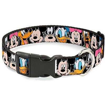 Buckle-Down Buckle Down Disney character Faces, 700146023887, Collare Clip, M Fits 11-17" 1.0" Wide, Nero (Black) Buckle-Down Buckle Down Disney character Faces, 700146023887, Collare Clip, M Fits 11-17" 1.0" Wide, Nero (Black)