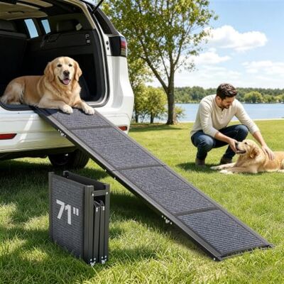 VEVOR Rampa per Cani per Auto 180 x 43,2 cm Rampe Pieghevoli con Superficie in Feltro Antiscivolo per Animali Domestici di Taglia Media e Grande Fino a 113 kg, per Cani da Esterno per SUV e Camion VEVOR Rampa per Cani per Auto 180 x 43,2 cm Rampe Pieghevoli con Superficie in Feltro Antiscivolo per Animali Domestici di Taglia Media e Grande Fino a 113 kg, per Cani da Esterno per SUV e Camion