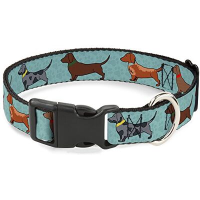 Buckle-Down Buckle Down Bassotto 4-Dogs/Paws Aquas plastica Clip Collare, 2,5 cm Wide-Fits 11 – 43,2 cm Neck-Medium Buckle-Down Buckle Down Bassotto 4-Dogs/Paws Aquas plastica Clip Collare, 2,5 cm Wide-Fits 11 – 43,2 cm Neck-Medium