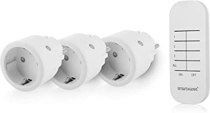 Smartwares Plug & Connect Home Automation Kit -3 prese interne e telecomando a 3 canali Per dispositivi e illuminazione fino a 2300 W