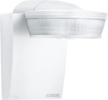 Steinel Rilevatore di movimento a infrarossi sensIQ bianco, 300°, sensore da 20 m, 2500 W, luce fissa, supporto da parete angolare, telecomando