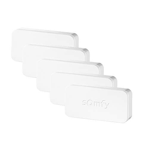 somfy Kit da 5 IntelliTAG 2401488 Sensori Antifurto wi-fi di sicurezza per Porte e Finestre con rilevatori di vibrazioni, attivano l’allarme prima dell’intrusione, Bianco
