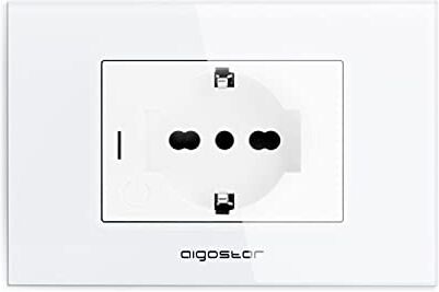 Aigostar Smart Wall Socket, Presa a Muro Intelligente con Connettività WiFi, Schuko Socket Compatibile con Alexa, Google Home, MAX.3680W 16A