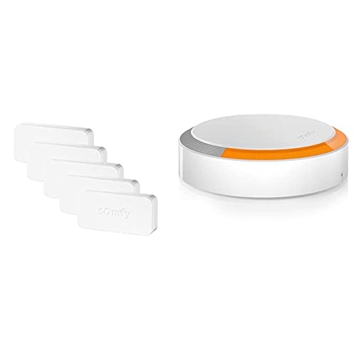 somfy Kit da 5 IntelliTAG 2401488 Sensori Antifurto wi-fi di sicurezza per Porte e Finestre & Sirena Esterna Antifurto Wireless I Collocamento Esterno Casa I Rilevamento