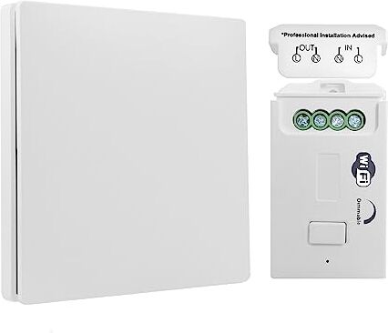 ECO-NEWLEAF Kit di interruttori della luce wireless, interruttore dimmer wireless intelligente Wifi, telecomando per interruttore cinetico impermeabile, compatibile con Alexa e Google Assistant, controllo vocale