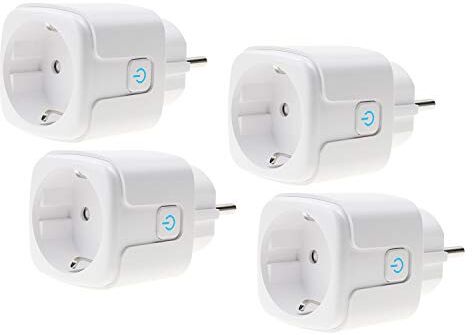 FROGBRO Spina Intelligente con Telecomando WiFi 16A,Presa Wireless 100-240V Comando Vocale Mini Smart Plug Interruttore Resistente,Presa per Automazione Domestica Compatibile con Alexa,Google Home（4 Pack）