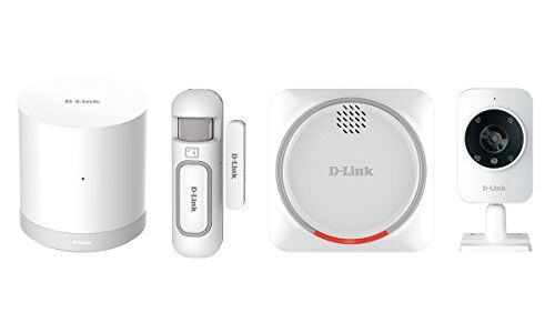 D-Link DCH-107KT Kit di Sistema di Sicurezza Domestico HD Wi-Fi, Sensore per Porte e Finestre, Sirena d'Allarme e Videocamera di Sorveglianza, Bianco