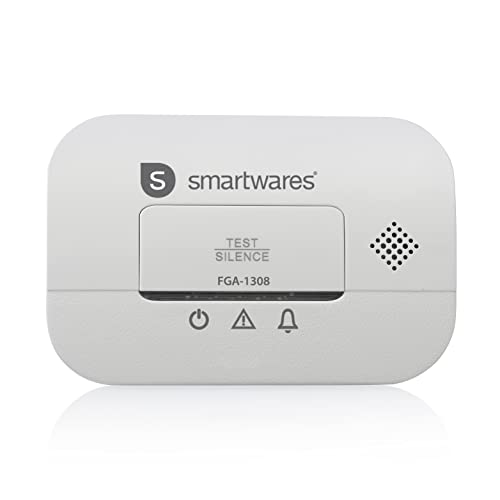 Smartwares Rilevatore di monossido di carbonio sensore da 10 anni batterie da 3 anni Con display e pulsante di prova