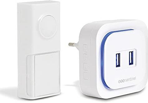 SCS Sentinel Porta Esterno portale Batteria Campanello Fili-Wireless Chime Senza batteria-