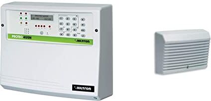 Hiltron CENTRALE 4 ZONE CON COMBINATORE GSM + IR INCORPORATO & Sirena Elettronica piezoelettrica per Interno SP31