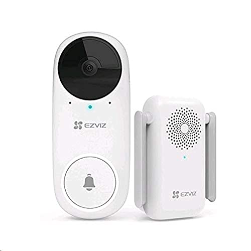 EZVIZ DB2C, Kit videocitofono smart alimentato a batteria, Wi-Fi, Sistema allarme manomissione