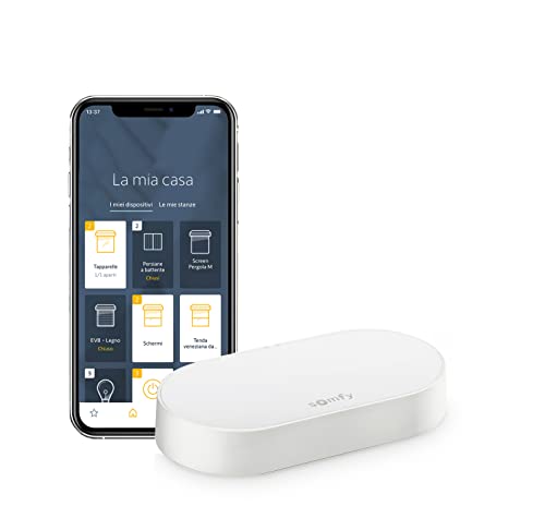 somfy Connectivity Kit, Per controllare le luci e i motori  dallo smartphone, Compatibile con i motori io e RTS, Controllo vocale tramite Google Assistant, Amazon Alexa, HomeKit