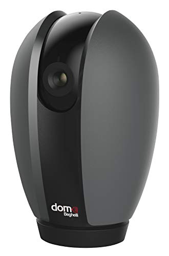 Beghelli Telecamera Wifi Dom-e, Orientabile tramite App, Videocamera Sorveglianza Full HD, Sensore Movimento, Audio, Visione Notturna 10m, Rotazione 355° 85°, 1 Unità